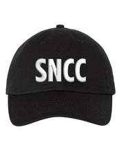 Load image into Gallery viewer, SNCC White on Black Embroidered Hat
